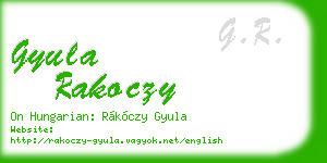 gyula rakoczy business card